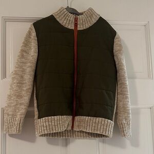 Toddler Green and Beige Knit Jacket